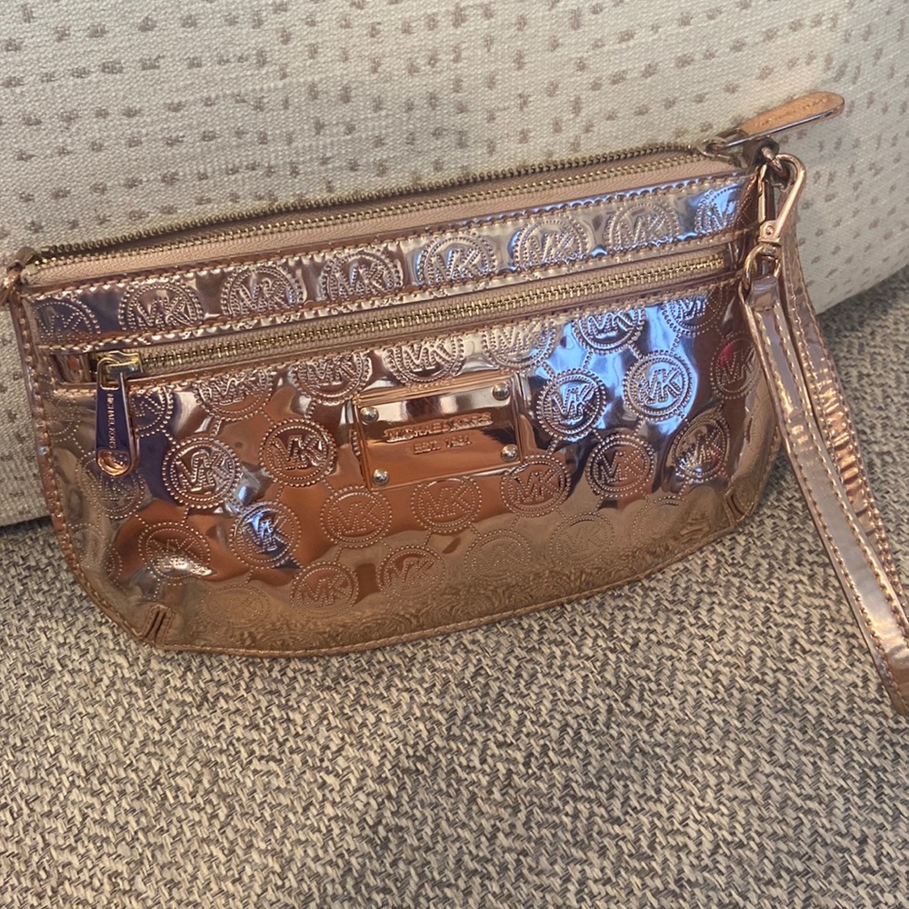Michael Koran Rose Gold Wristlet